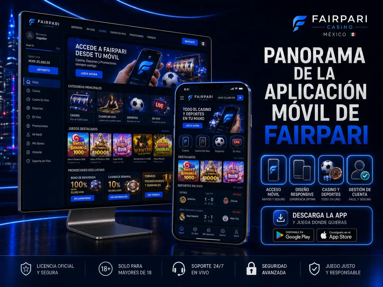 Panorama de la aplicación móvil de Fairpari