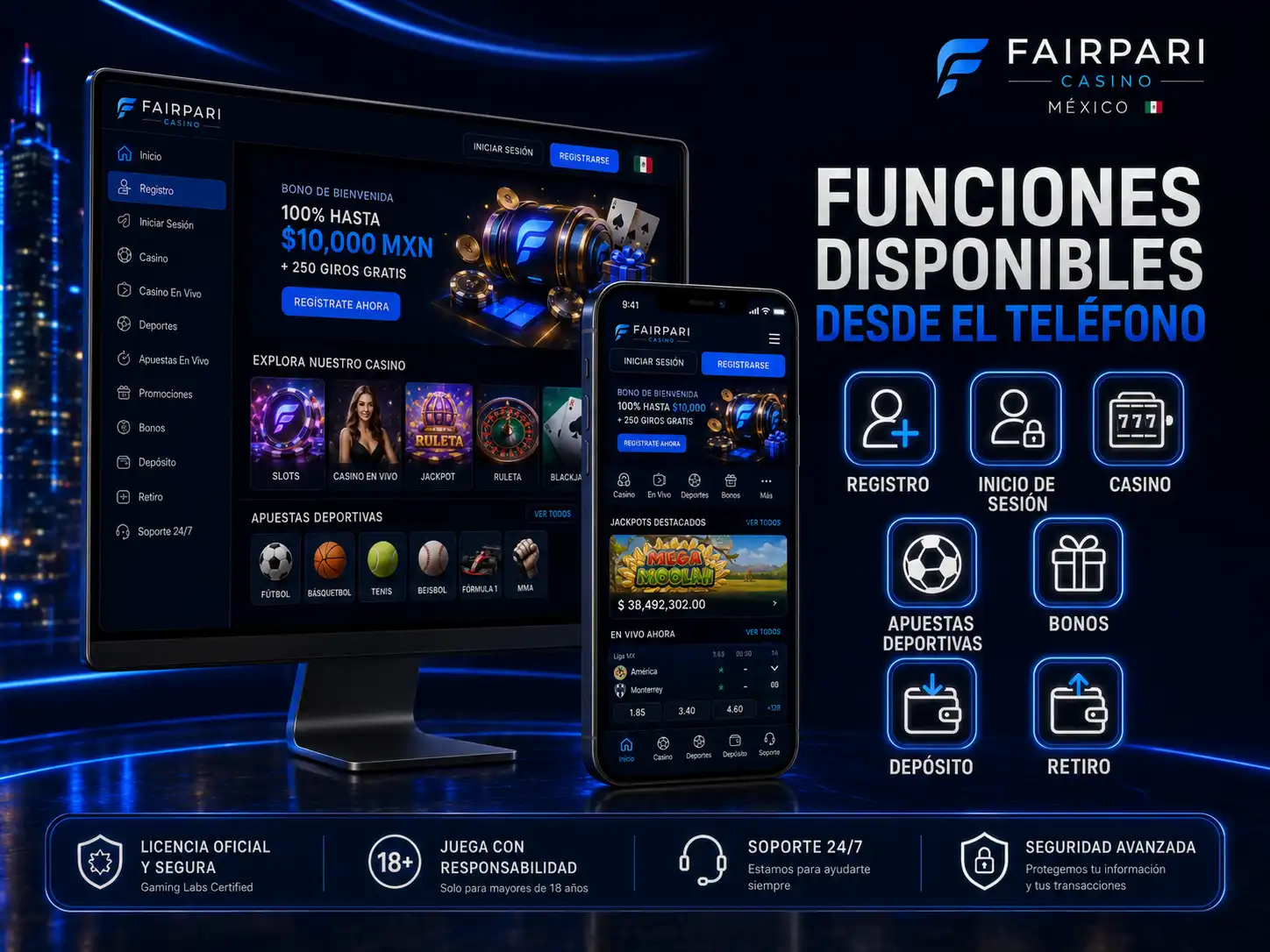 Funciones disponibles desde el teléfono