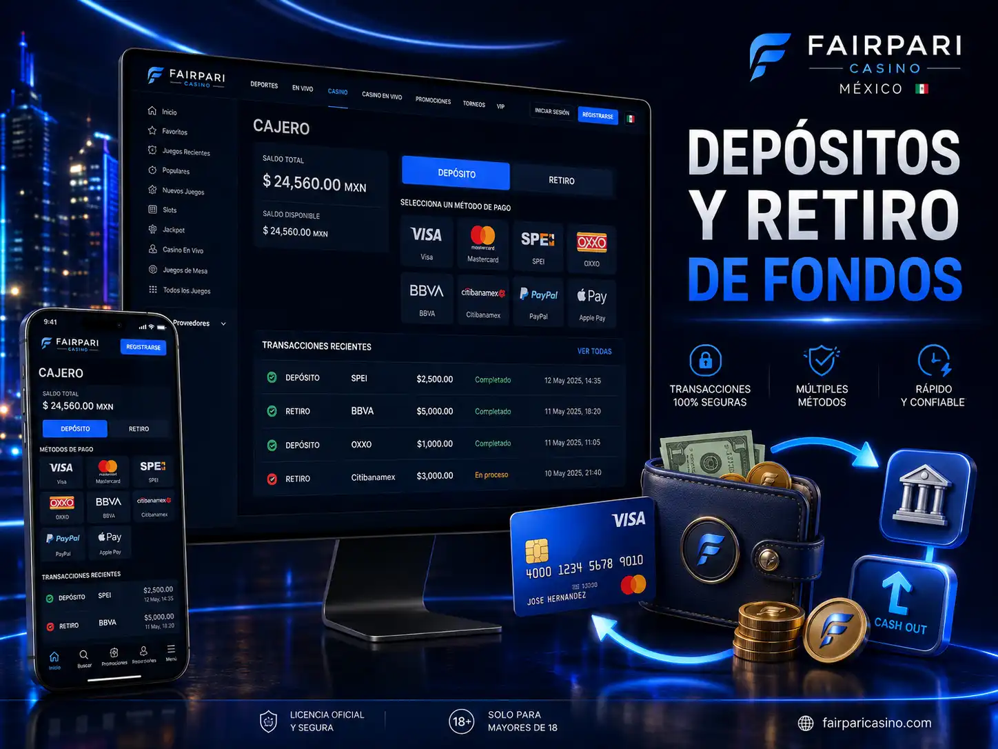 Depósitos y retiro de fondos
