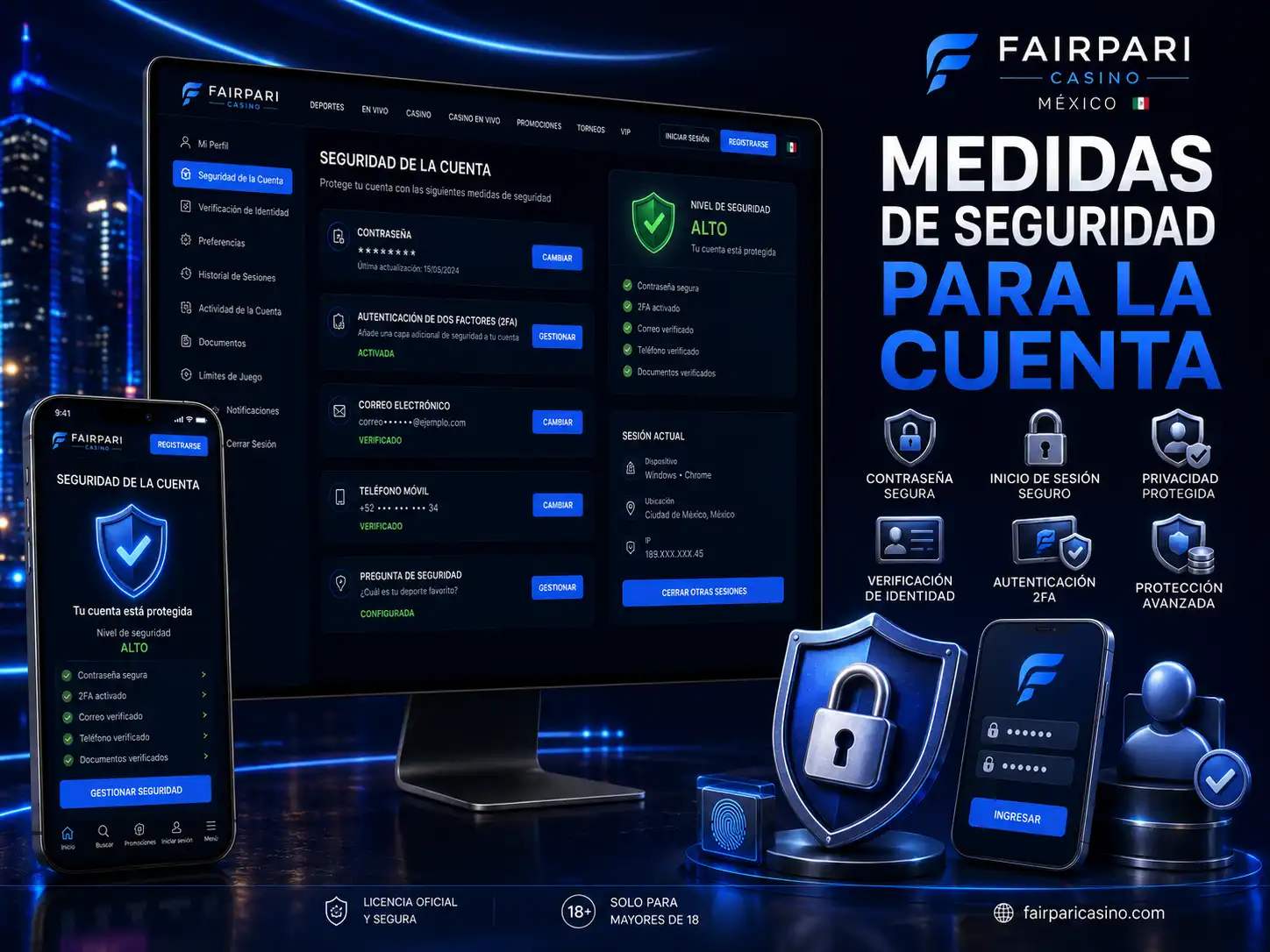 Medidas de seguridad para la cuenta