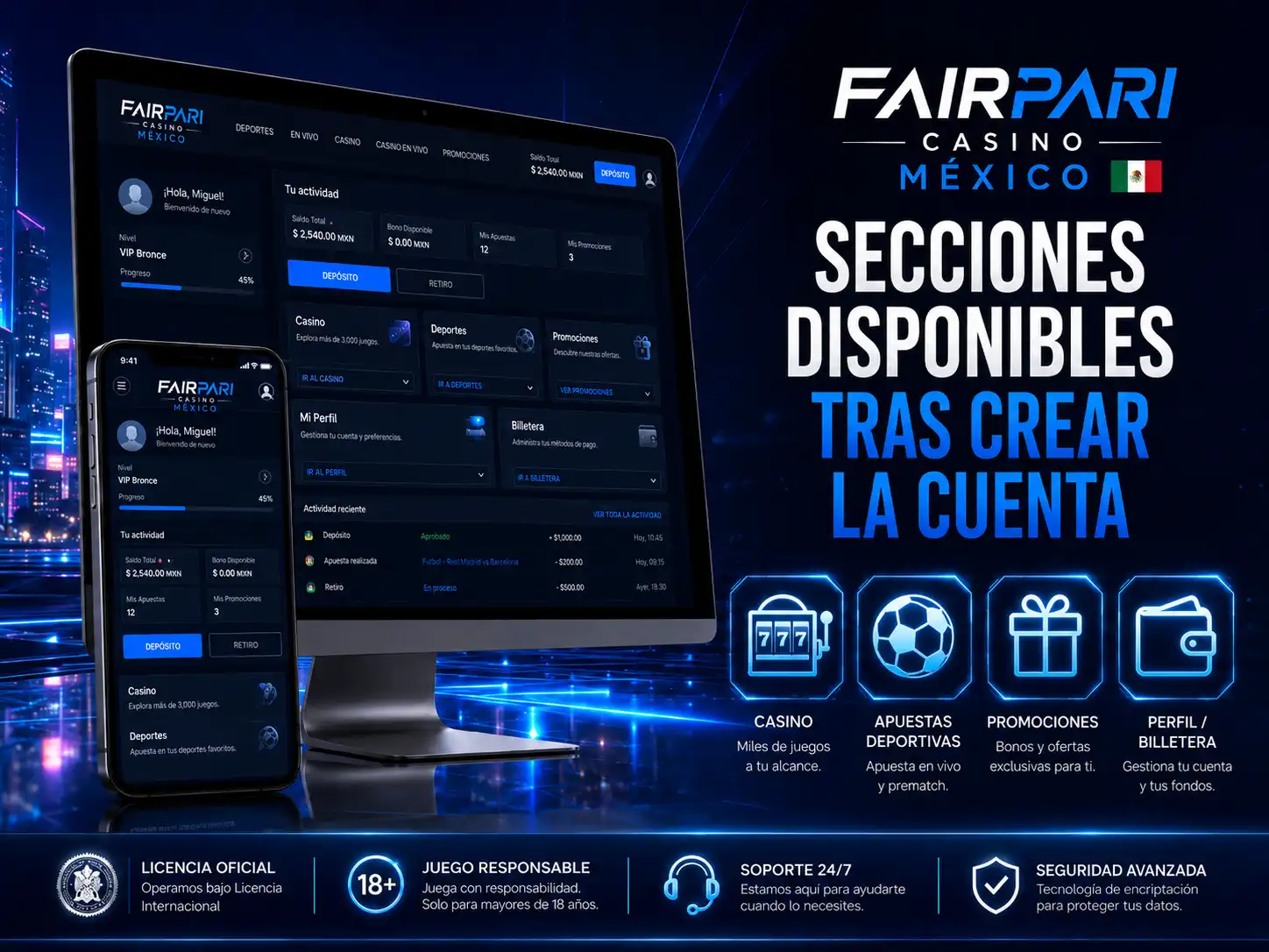 Secciones Disponibles Tras Crear La Cuenta